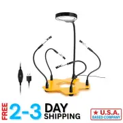 Adjustable LED Lighted Magnifying Third Hand with Strong Stainless Steel Clamps