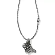 Brighton SOLSTICE Butterfly Petite Pendant Necklace Silver Crystals MSRP $48 NWT