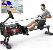 Water Rower Rowing Machine Foldable 136kg Bluetooth iPad Holder Home Gym
