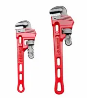 Pipe Wrench Set 8" 10", Chrome Vanadium Plumber Wrench, Heavy-Duty Adjustable...