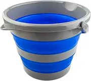 Kings Portable Collapsible Folding Bucket 10 L Hiking Camping Travelling Fishing Blue Grey