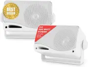 3-Way Weatherproof Outdoor Speakers 3.5" 200W Pair Marine Grade Home/Boat/Patio