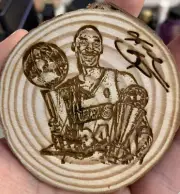 Custom Laser Engraving Wood Coaster Rounds Pets Logos Kobe Bryant Universities