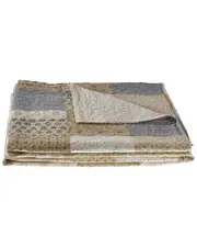LR Home Peach Cream Kantha Throw Blanket