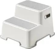 Ｓｉｍｈｏａ Multipurpose Toddler Two Step Stool with Stable Base for Home, Grey