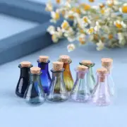 2Pcs Mini Glass Color Bottle Wishing Bottle Tiny Jar Vial Mini Storage Bottle CR