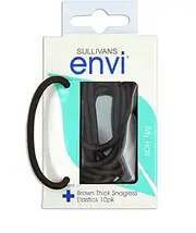 Sullivans Envi Thick Snagless Hair Elastics 10 Pieces, Brown