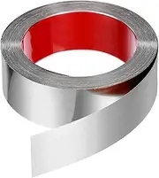 Sourcing Map 39.4ft x 1.97" Wall Trim Peel and Stick Molding, Self Adhesive Stainless Steel Mirror Finish Metal Strip for Wall Ceiling Floor Cabinet Tile Edge, Silver