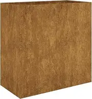 vidaXL Durable Weathering Corten Steel Planter - 80x40x80cm - Rustic Brown - Ample Space for Planting - Support Brackets Included - DIY Assembly
