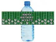 100 Soccer Party Tournament Kids Special Occasion Water Bottle Labels