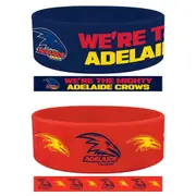 Adelaide Crows AFL Team Logo Silicone Wristbands Set Of 2