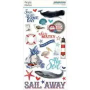 Simple Stories ~ SIMPLE VINTAGE VINTAGE SEAS ~ Chipboard Stickers