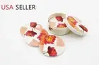 Melamine Tea Coasters and Holder Set 6 pcs Melamine Coasters with Storage Holder