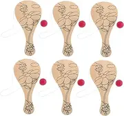 Craft Your 6pcs Wooden Paddle Ball Set Hand Painted for Boys and Girls' Artistic Play