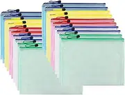 20 PCS A4 Mesh Zipper Pouch, Zip File Folder, Mesh Bag with Zipper, Waterproof Plastic Document Pouch, Multipurpose Storage Bag for Organization School Office Supplies and Cosmetics Travel Accessories