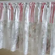 Lace Floral Half Curtain Short Drapes Tulle Valance Rod Pocket Window Decor
