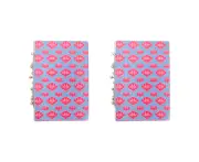 2x LVD Recycled Leather Note Book Saria Stylish Hard Cover Journal/Diary 15x10cm