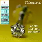 2.5mm Real Si Diamond Nose Lip Labret Monroe Screw back Stud Piercing Ring Pin