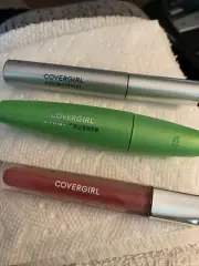 3-Items: Cover Girl Mascara Exhibitionist, Clump Crusher; Lip Gloss