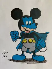 BATMOUSE - MICKEY MOUSE & BATMAN MASH-UP - 2020 - original art - ink & pencil
