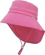 [PLZSITDOWN] Toddler Sun Hat with Neck Flap UPF 50+ Adjustable Baby Summer Beach Swim Bucket Hat for Kid Boys & Girls 6 Month -7 Years