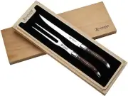 Laguiole California Carving Knife and Fork Set (11 inch) - Rosewood - Gift Box