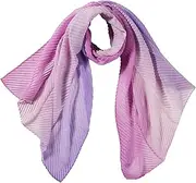Mix Factory(ミックスファクトリー) 24-302-72360 Women's Scarf, Large Size, Soft, Washable, UV Protection, Thin, Graduated Pleat, Women's