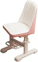 Swivel Kids Desk Chair Ergonomic Study Chair,Height Adjustable Student Study Seat with Detachable Footrest,Ergonomic Kids Computer Chair for Boys Girls(Pink)