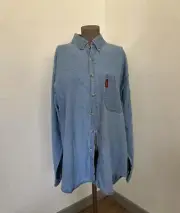 Columbia Men's Blue Long Sleeve Collared Button Up Top Size LARGE