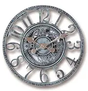 Outdoor Clock,Outdoor Garden Wall Clock Outdoor Indoor Garden Wall Clock Cog Wheel Mechanical Design for Garden/Patio/Yard/Home