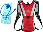 Hiking Camping Cycling Running Hydration Pack Backpack Bag + 2L Water Bladder - Lightweight, Durable Bag for Hiking, Camping, Cycling & Running, Reflective Safety Features, Adjustable Straps