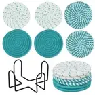 6Pcs with Holder Cup Coaster Anti-scalding Cup Mat Farmhouse