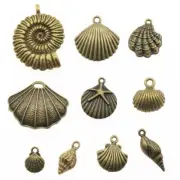 Random 2 Bags (100G/bags) Mix Bronze Plated Conch Shell Charms Pendant C40167