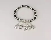 turtle charm bracelet stretch Black Silver stretchy tortoise charms bracelet