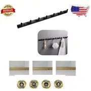 Elegant Black Wall Coat Rack with 7 Hooks – Durable, Rust Resistant Design