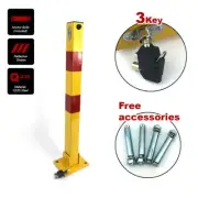 3keys Square Heavy Duty Fold Down Security Parking Post Lock Safety Barrier