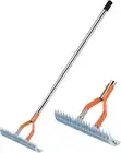 Thatch Rake, 37.5 CM Wide Dethatcher Rake with Stainless Steel Handle, Metal ...