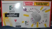 Logitech Mouseman mouse & Microsoft Windows 3.0 value pack new vintage serial