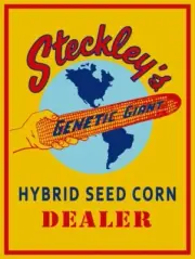 Steckley Genetic Giant Hybrid Seed Corn Dealer NEW METAL SIGN: 12x16" Ships Free