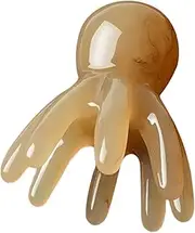 HOMOCONO Resin Octopus Scalp Massager Comb Handheld Tool for Relaxation Claw Design for Enhanced Elasticity Portable Spa Massage Tool Light Brown