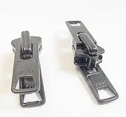 YKK Zipper Pull Tab Sliders Boat Canvas #10 Vislon Double Metal Pull Tab Zipper Sliders, 2 Piece Set - Black