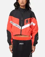 [Nike] Nike Women's Sportswear Woven Street Jacket Light Crimson/black/white - Size L L Lt Crimson/Blac