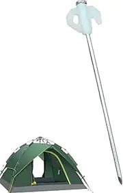 Ground Stakes - Luminous Outdoor Tent Nail Stakes - Steel Nails with Hole and Hook 60 Degrees Windproof Function for Canopies Fishing Umbrellas Camp Use