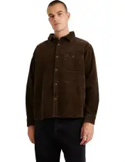 [RVCA] Wide Load Cord Long Sleeve Shirt in Brown