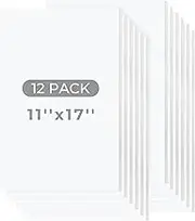 Mat Board Center, 12 Pack 11x17 White Foam Boards, Acid Free Foam Core Board, 1/8 inch Thick