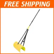Bright Yellow Garden Rake - 18-Inch Heavy-Duty Leaf Claw for Easy Pickup