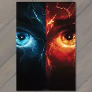 FLATCARD Fire Ice Dual Energy Eyes Lightning Contrast Power Electric Storm