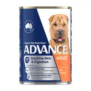 ADVANCE Sensitive Skin and Digestion Adult All Breed Chicken with Rice Cans Wet Dog Food (700G*12) 1 Pack