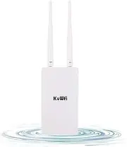 [KuWFi] 300Mbps 4G WiFi Router, Waterproof LTE Wireless Outdoor CPE Cat4 High Gain Dual Antennas with SIM Card Slot Used in Monitoring Camera work with the whole Europe