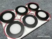 12v LED Spotlights Campervan - Touch Dimmable Downlight Motorhome - Black x 6